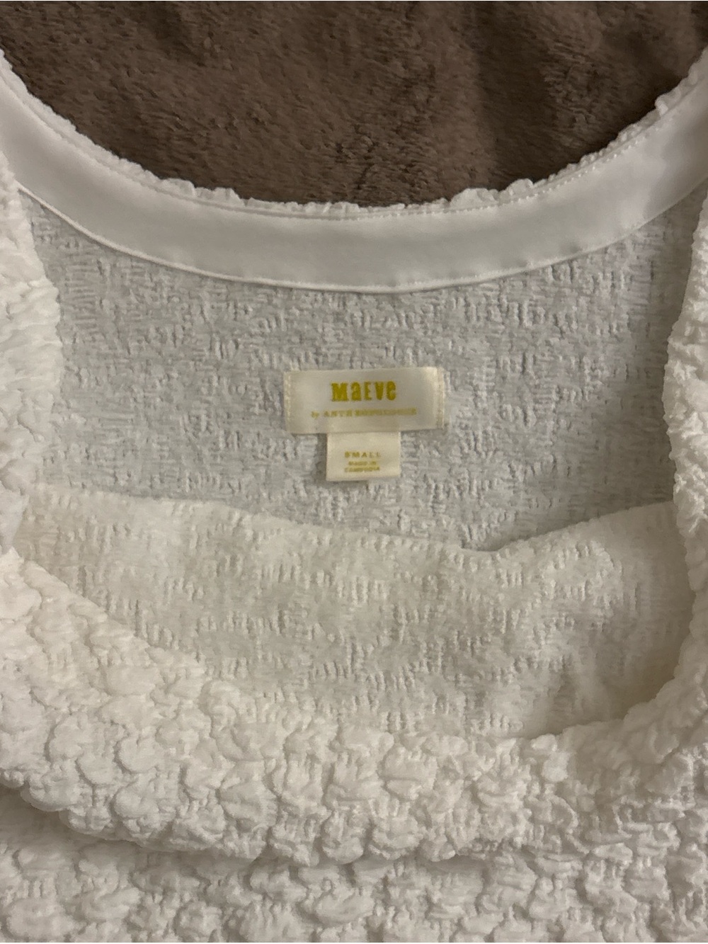 Maeve Anthropologie White Textured Top🤍🪽 - Picture 3 of 4